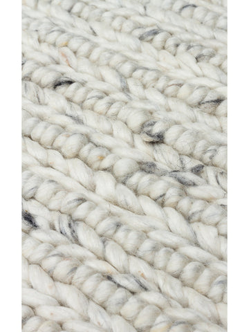 Woolstar %100 Naturel Kazak Desenli Salon Oturma Odası Koridor Antre El Dokuma Örgü Halı 07 L.GREY - Carpetdocia