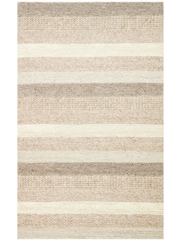 Woolstar %100 Naturel Kazak Desenli Salon Oturma Odası Koridor Antre El Dokuma Örgü Halı LANGDON NAT - Carpetdocia